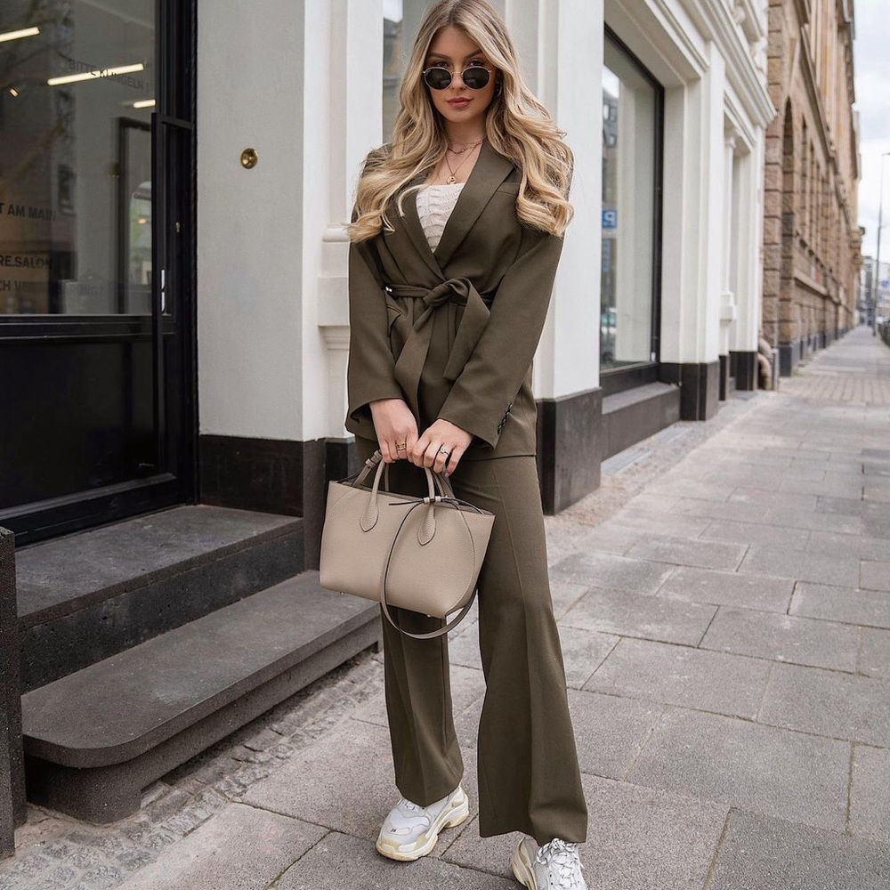 Zara belted blazer with pants